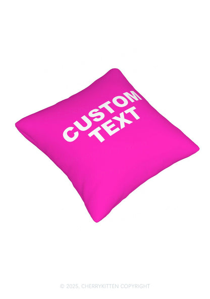 Custom Personalized Text Y2K Throw Pillow Cover Cherrykitten