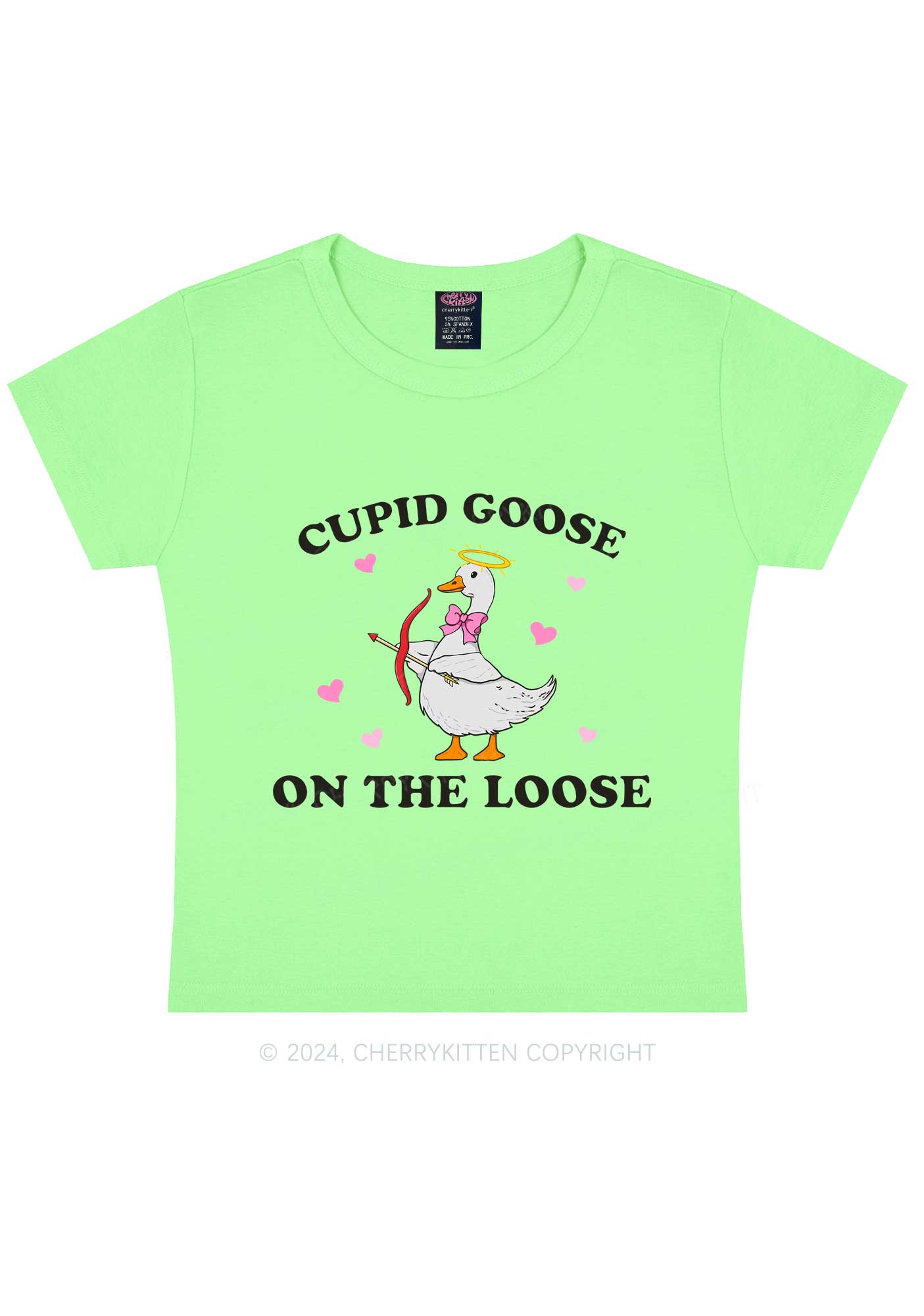 Cupid Goose Y2K Valentine's Day Baby Tee Cherrykitten