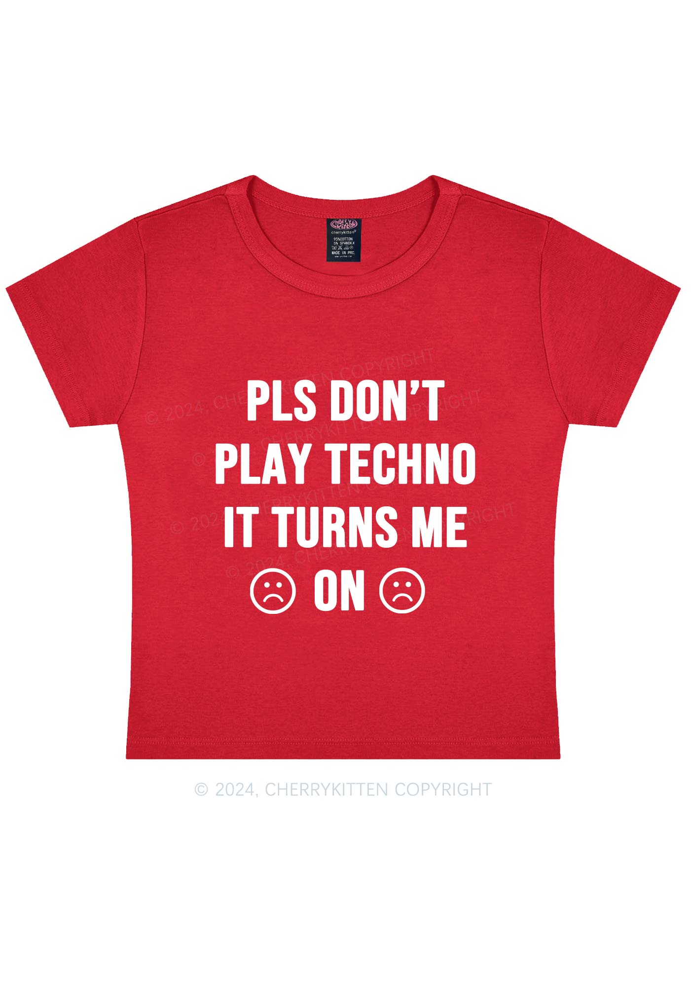 Dont Play Techno Y2K Baby Tee Cherrykitten