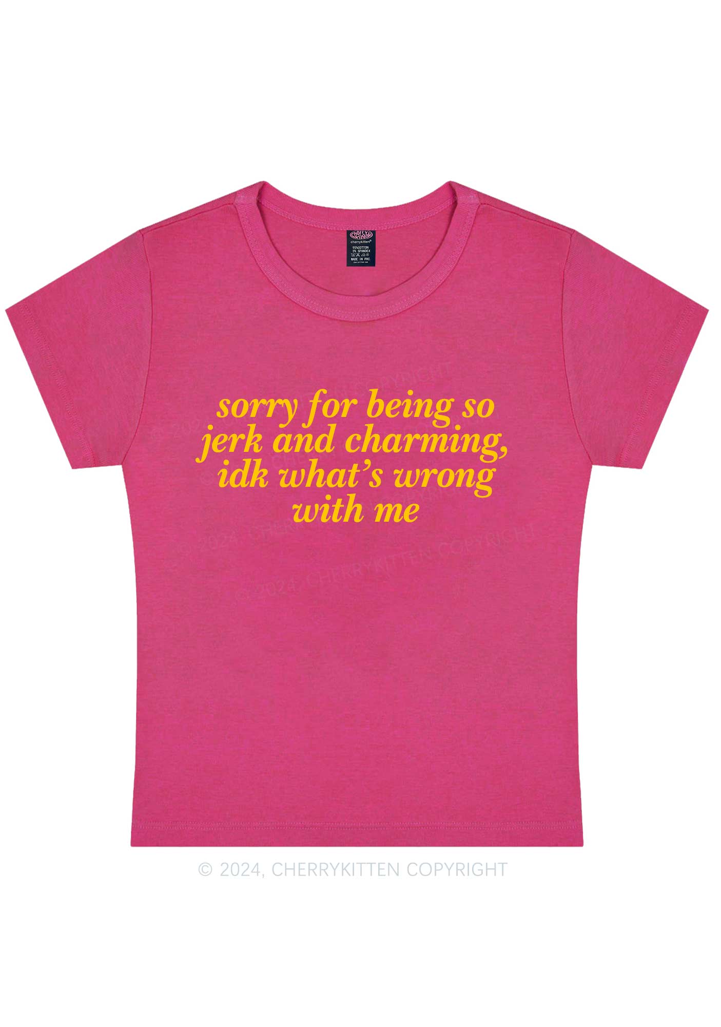 Sorry For Being So Jerk Y2K Baby Tee Cherrykitten