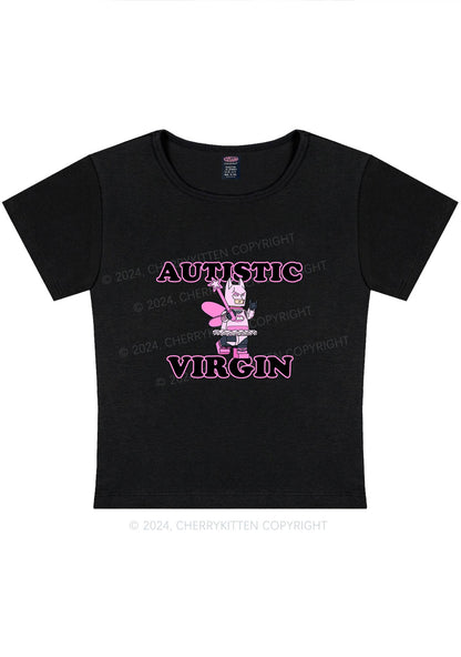 Autistic Virgin Y2K Baby Tee Cherrykitten