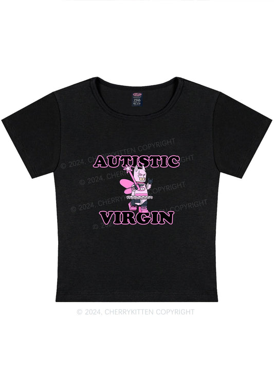 Autistic Virgin Y2K Baby Tee Cherrykitten