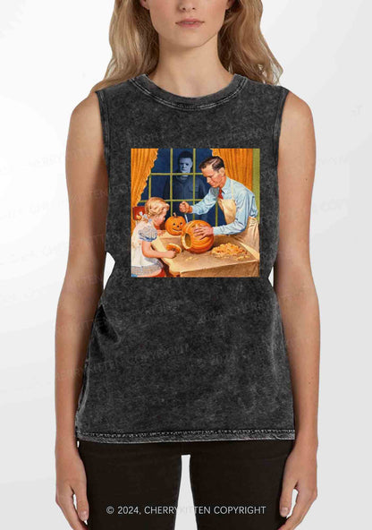 Halloween Cooking Pumpkin Y2K Washed Tank Cherrykitten