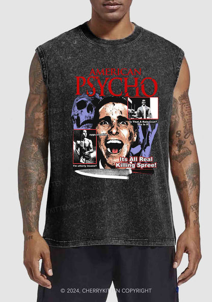 Halloween American Psycho Y2K Washed Tank Cherrykitten