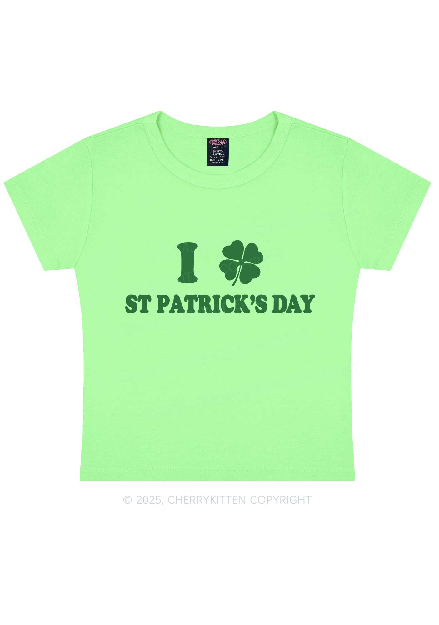 I Love St Patricks Y2K Baby Tee Cherrykitten