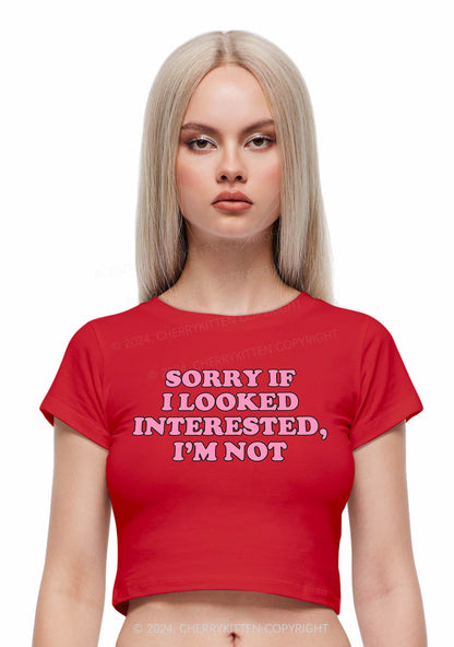 Sorry If I Looked Y2K Baby Tee Cherrykitten