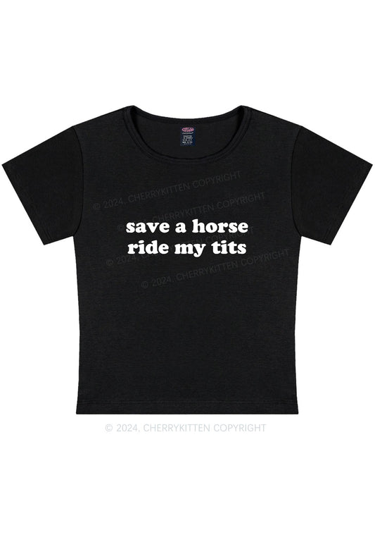 Ride My Txts Y2K Baby Tee Cherrykitten