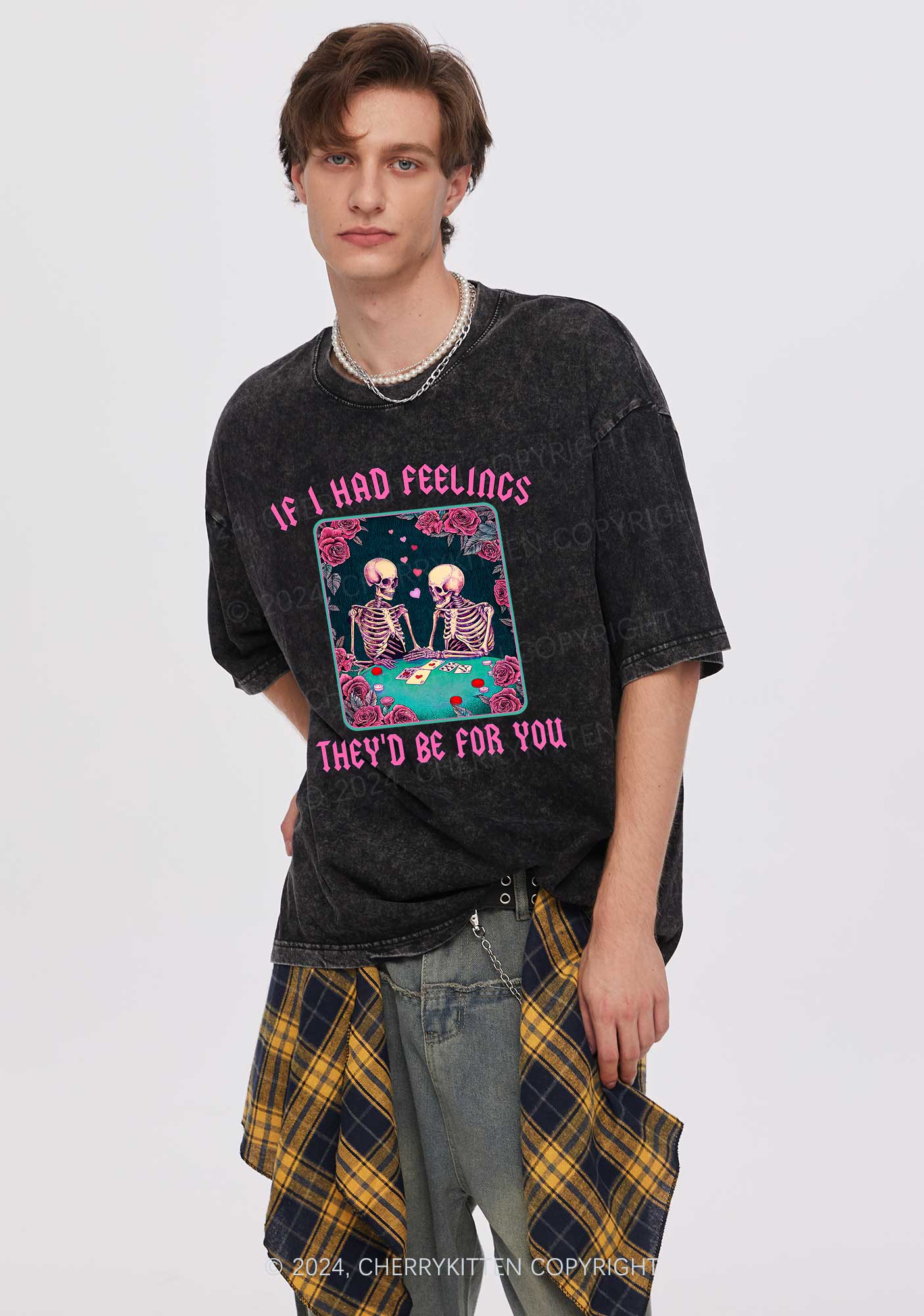 I Had Feelings Y2K Valentine's Day Washed Tee Cherrykitten