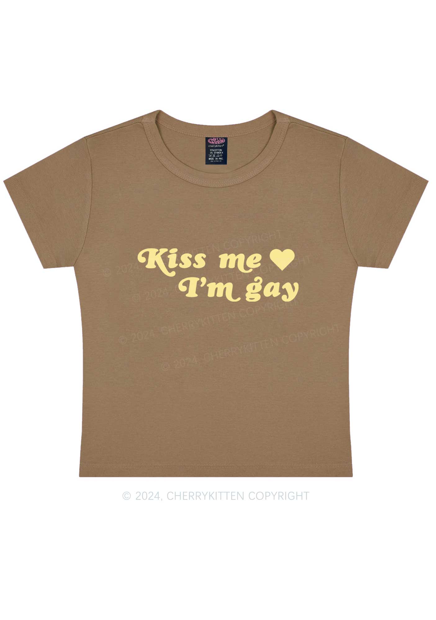 Kiss Me I’m Gay Y2K Baby Tee Cherrykitten