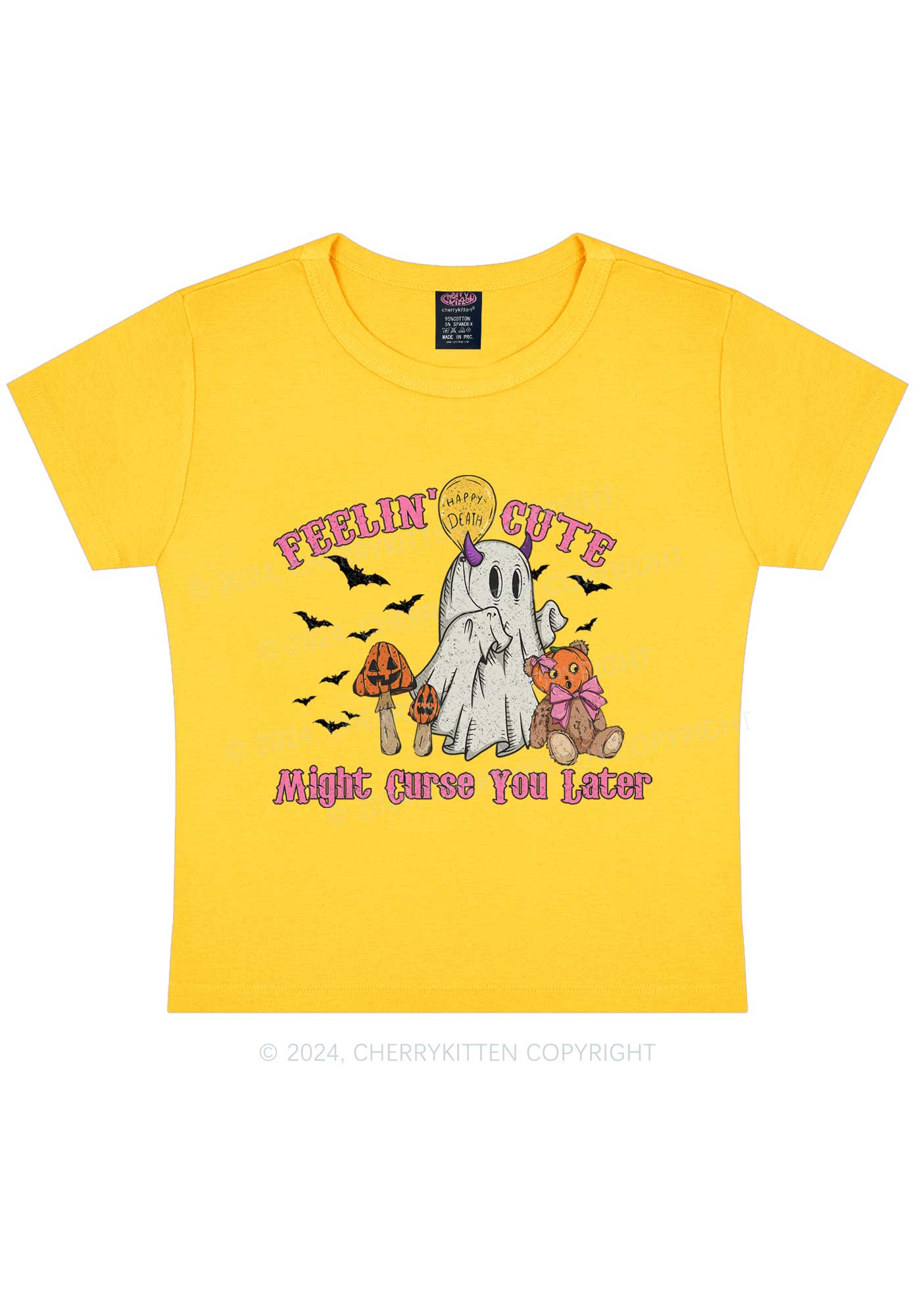 Halloween Feelin Cute Y2K Baby Tee Cherrykitten