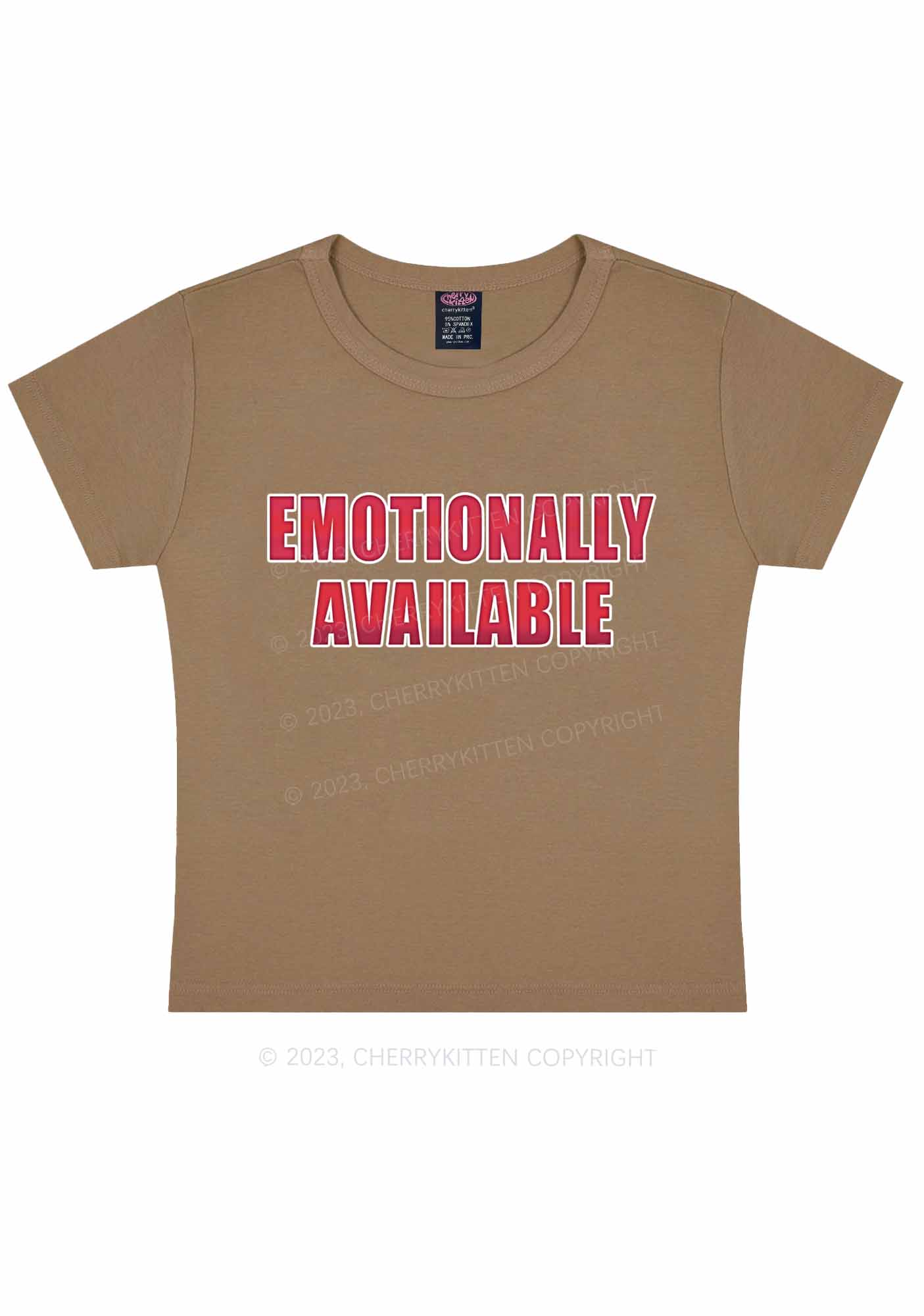 Emotionally Available Y2K Baby Tee Cherrykitten