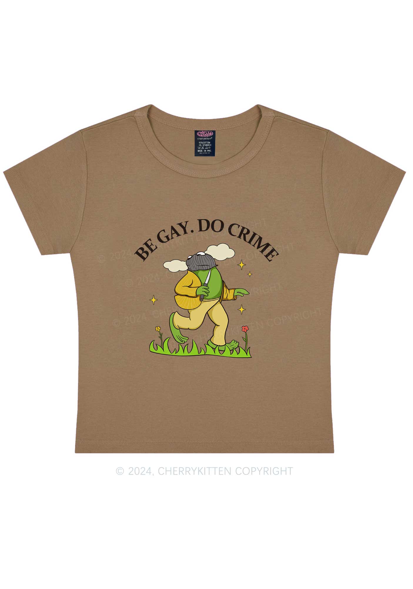 Be Gay Do Crime Frog Y2K Baby Tee Cherrykitten