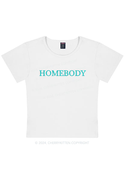 Embroidered Homebody Y2K Baby Tee Cherrykitten