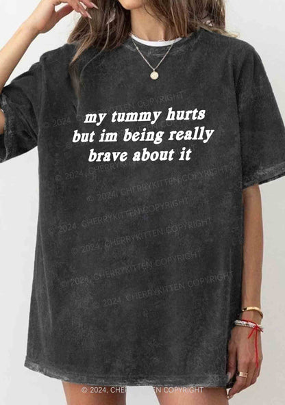 Im Being Really Brave About It Y2K Washed Tee Cherrykitten