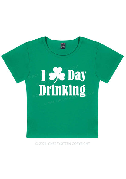 I Love Day Drinking St Patricks Y2K Baby Tee Cherrykitten