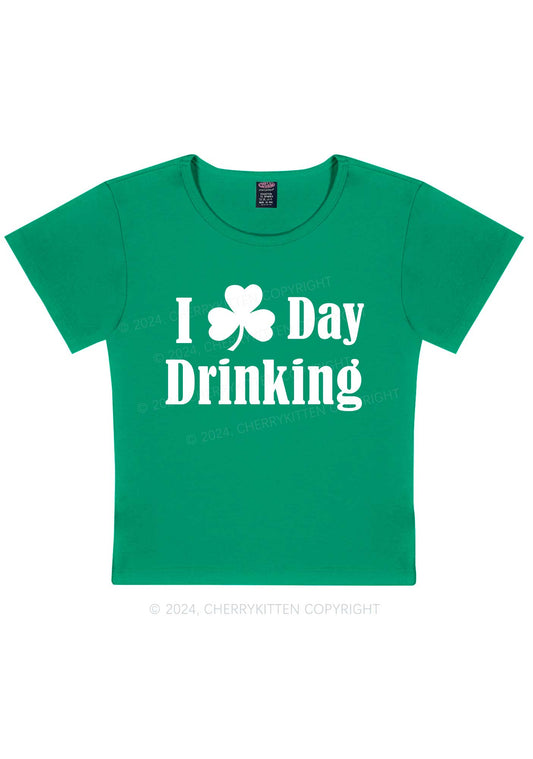 I Love Day Drinking St Patricks Y2K Baby Tee Cherrykitten