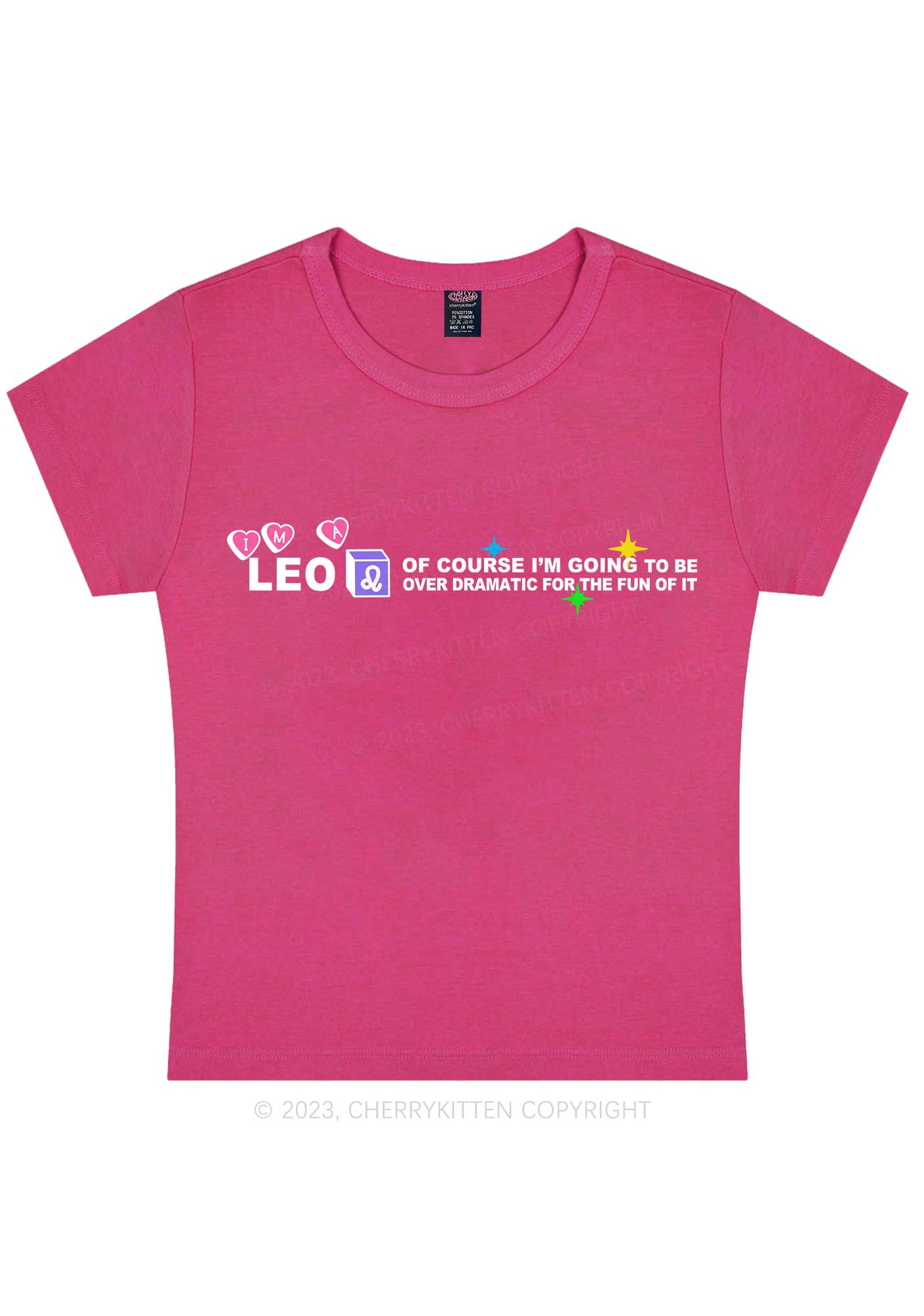 Curvy I'm A Leo Y2K Baby Tee Cherrykitten