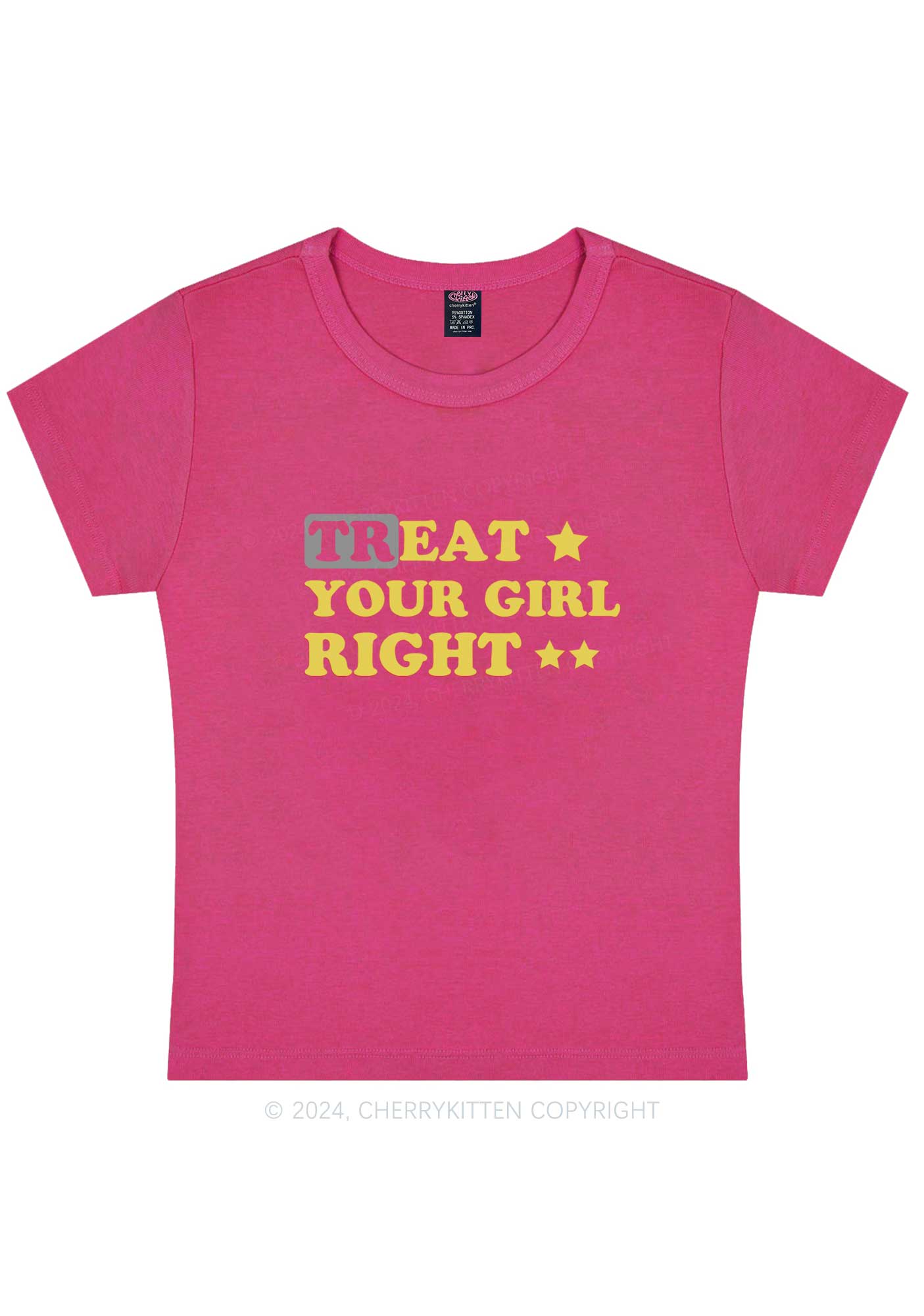 Curvy Treat Your Girl Right Y2K Baby Tee Cherrykitten