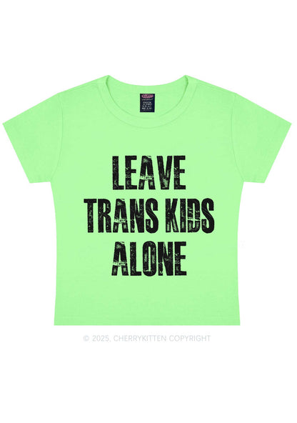 Leave Trans Kids Alone Y2K Baby Tee Cherrykitten