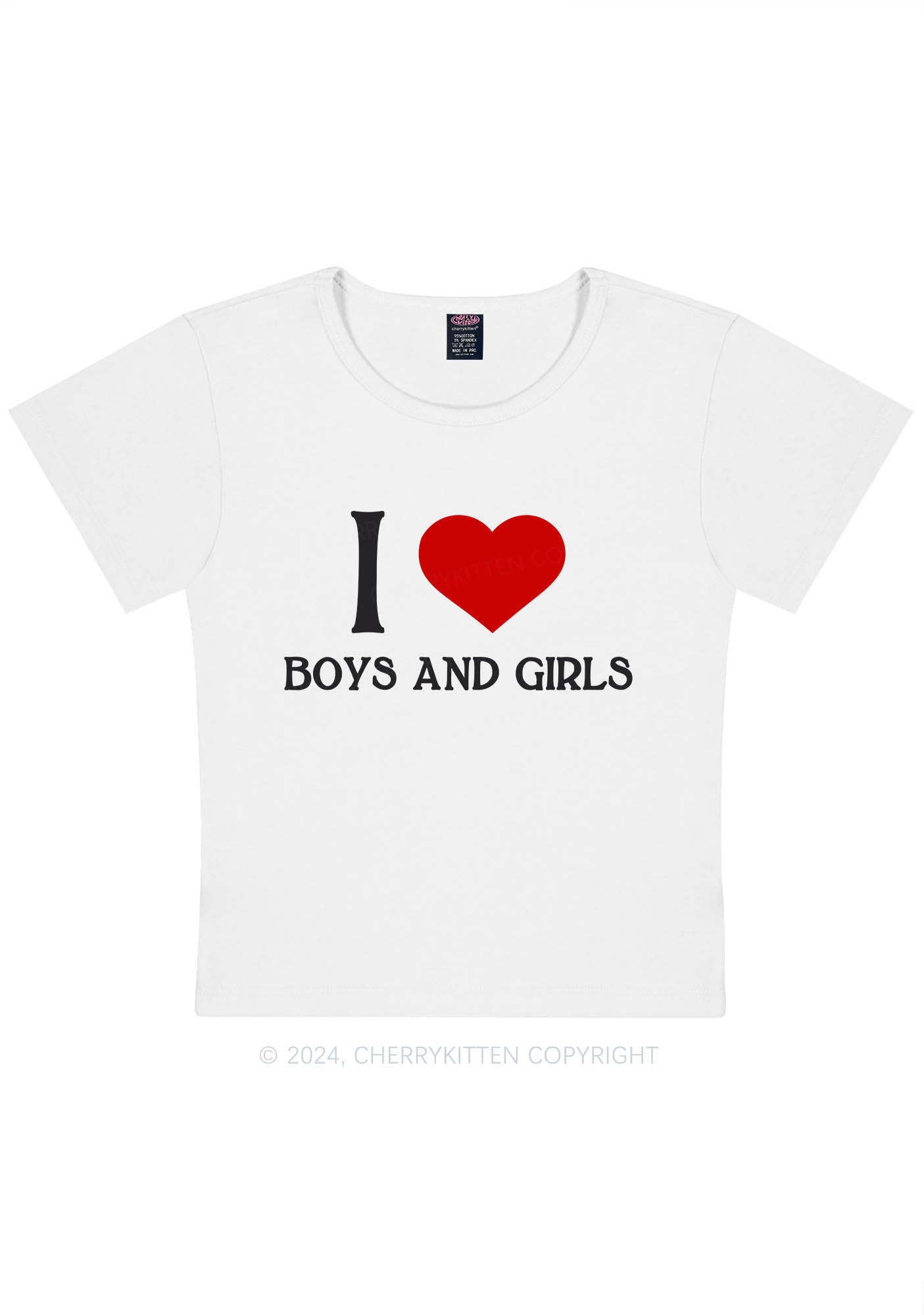 Curvy I Love Boys and Girls Y2K Baby Tee Cherrykitten