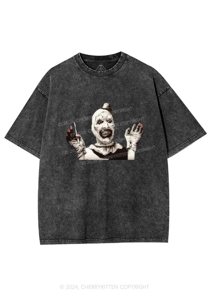 Halloween Terrifier Clown Y2K Washed Tee Cherrykitten