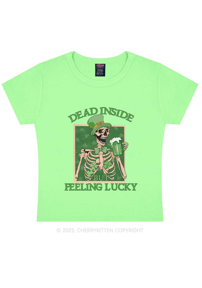 Feeling Lucky St Patricks Y2K Baby Tee Cherrykitten