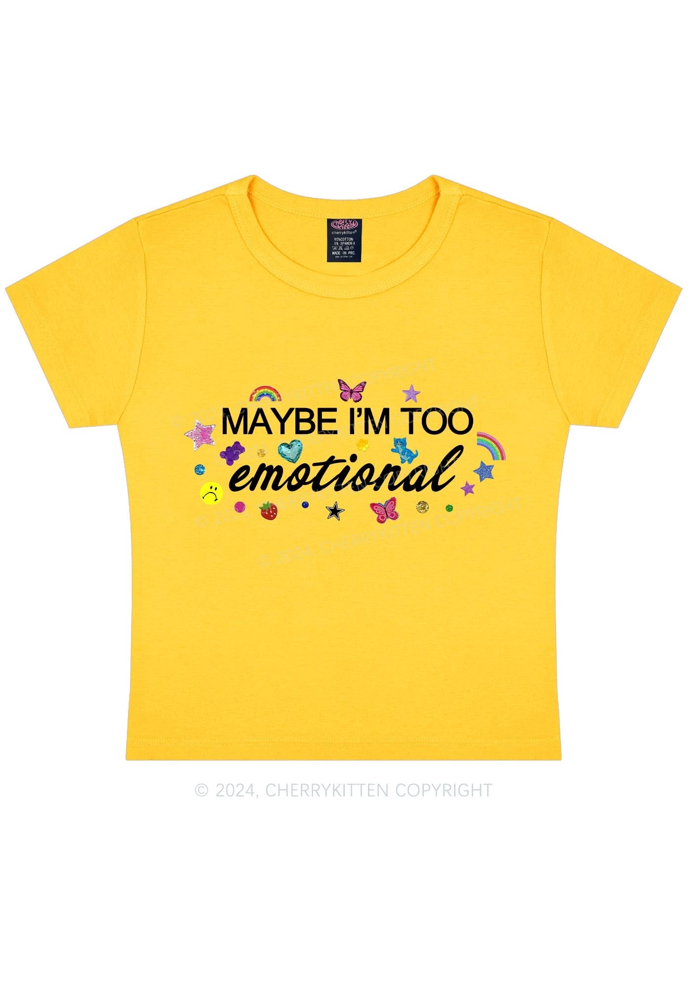 Too Emotional Y2K Baby Tee Cherrykitten