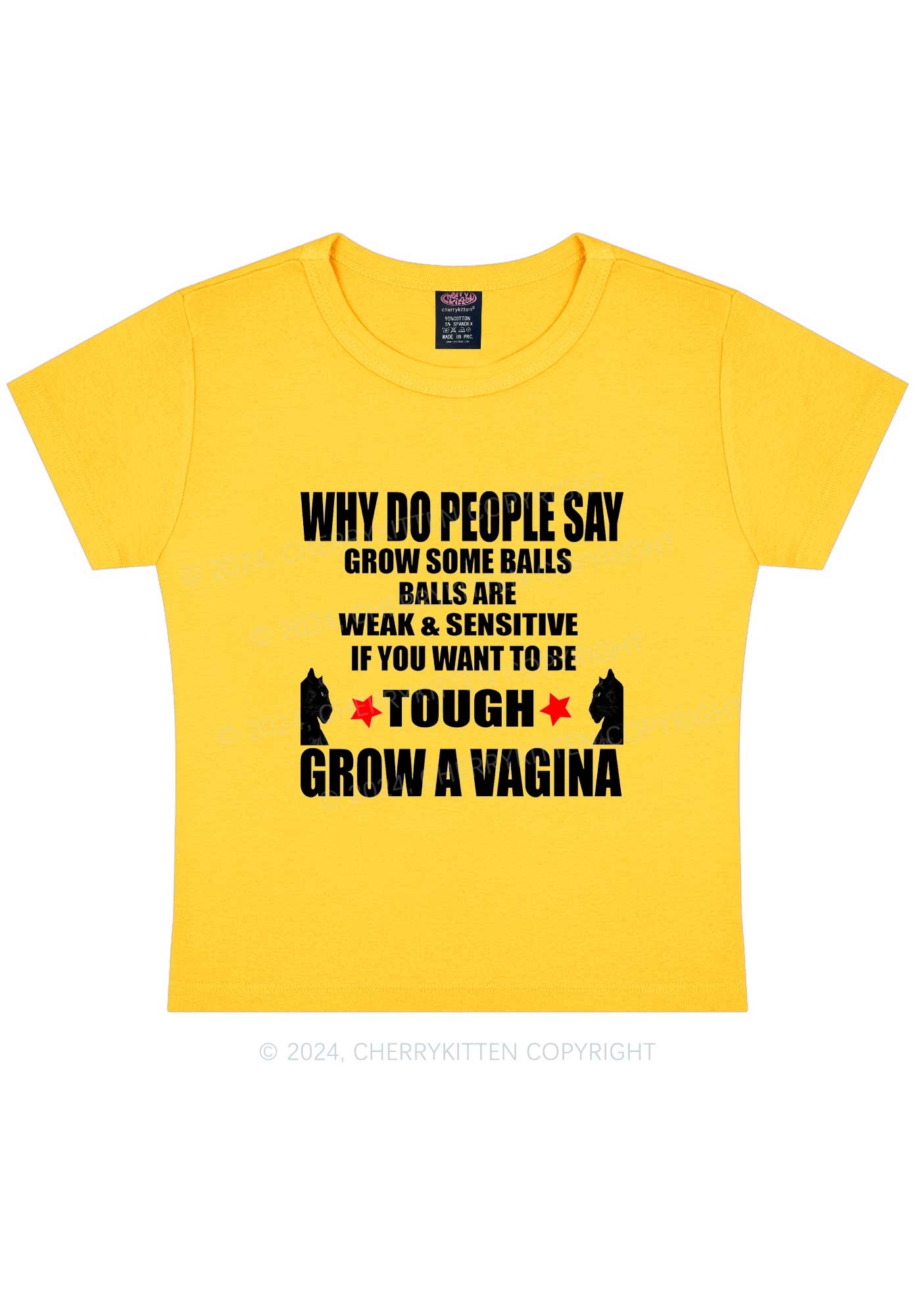 Grow Tough Y2K Baby Tee Cherrykitten