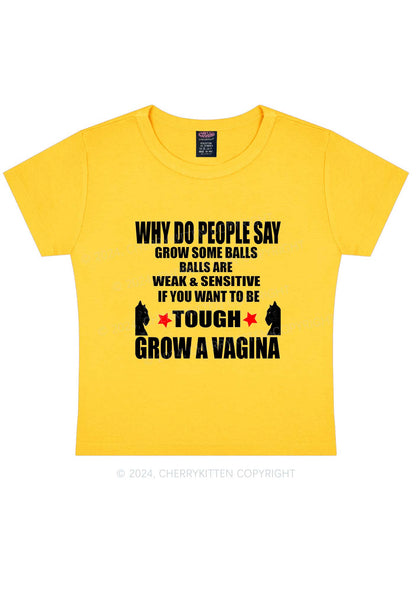 Grow Tough Y2K Baby Tee Cherrykitten