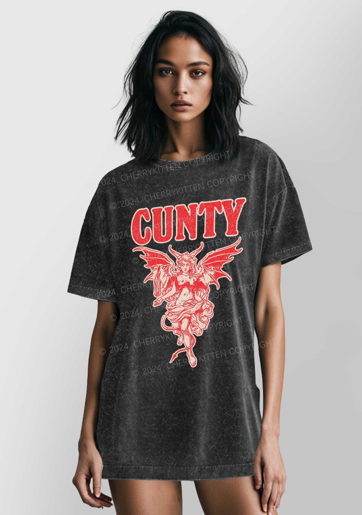 Cunty Satan Y2K Washed Tee Cherrykitten