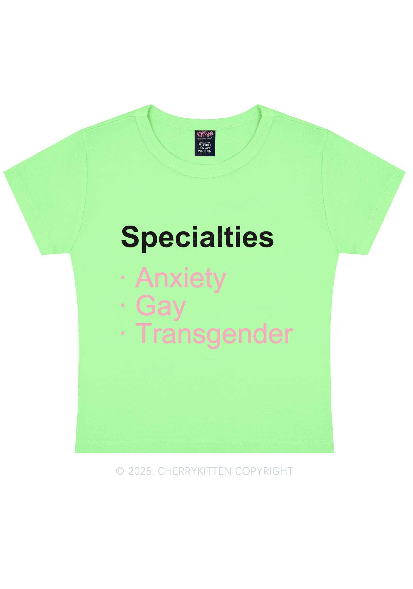 Anxiety Gay Transgender Y2K Baby Tee Cherrykitten