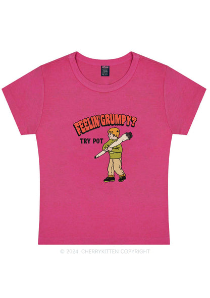 Curvy Feelin' Grumpy Y2K Baby Tee Cherrykitten