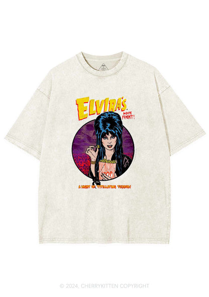 Halloween Movie Fright Y2K Washed Tee Cherrykitten