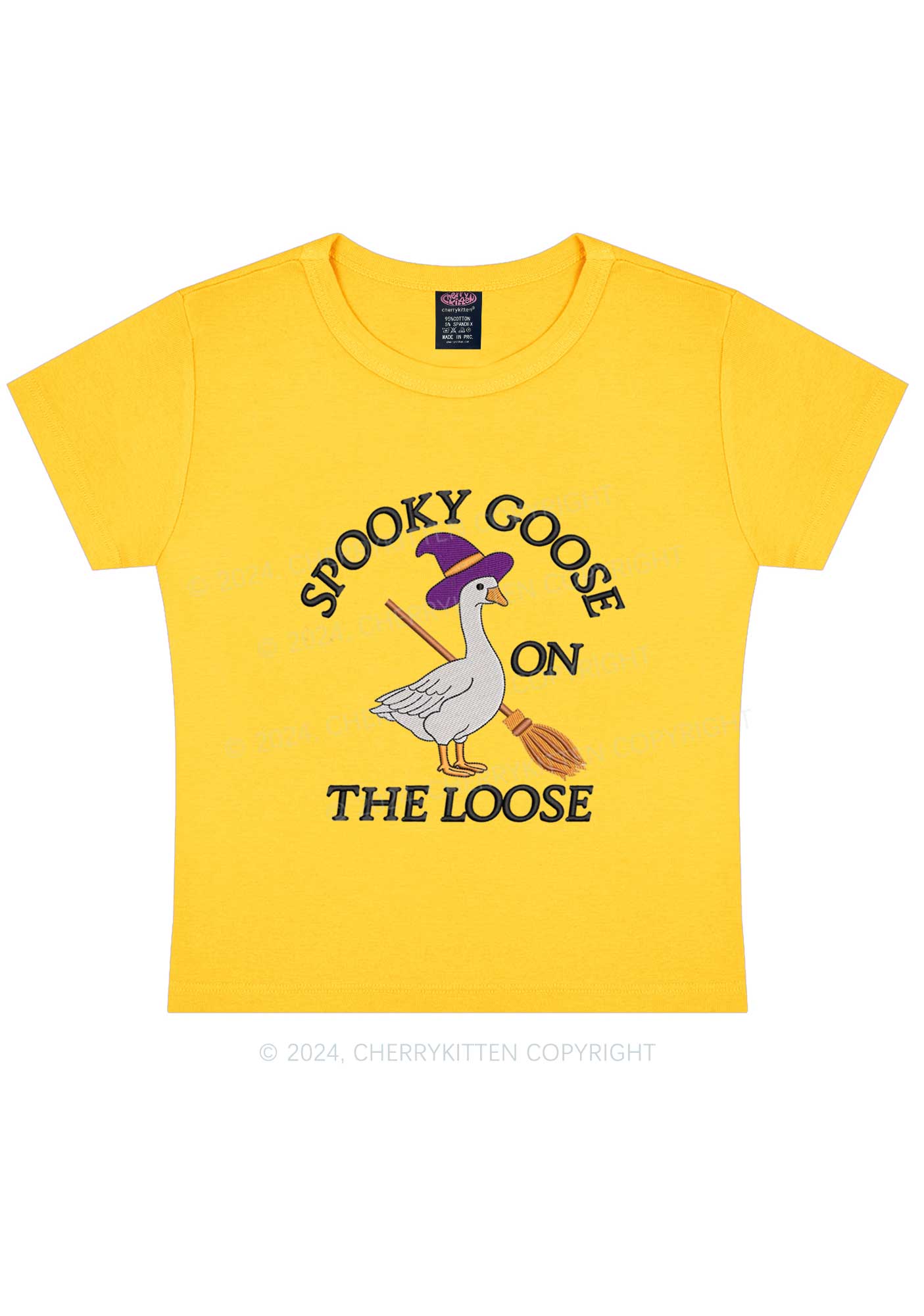 Halloween Spooky Goose Y2K Baby Tee Cherrykitten