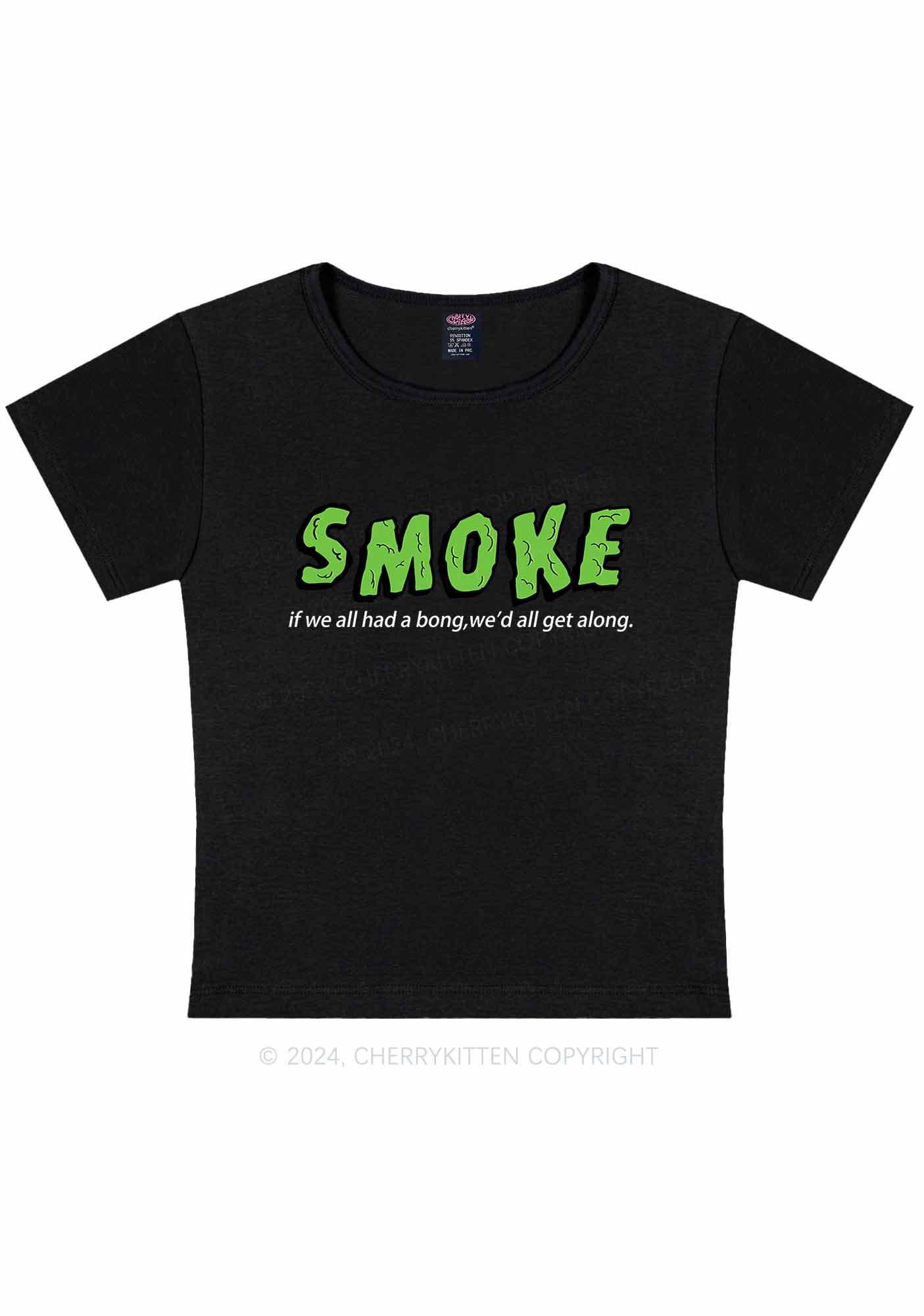 Smoke Get Along Y2K Baby Tee Cherrykitten