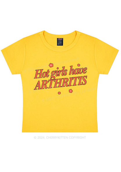 Hot Girls Have Arthritis Y2K Baby Tee Cherrykitten