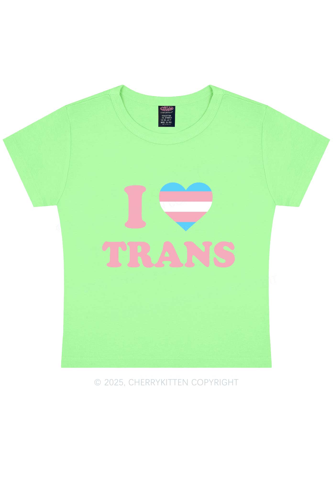 I Love Trans Y2K Baby Tee Cherrykitten