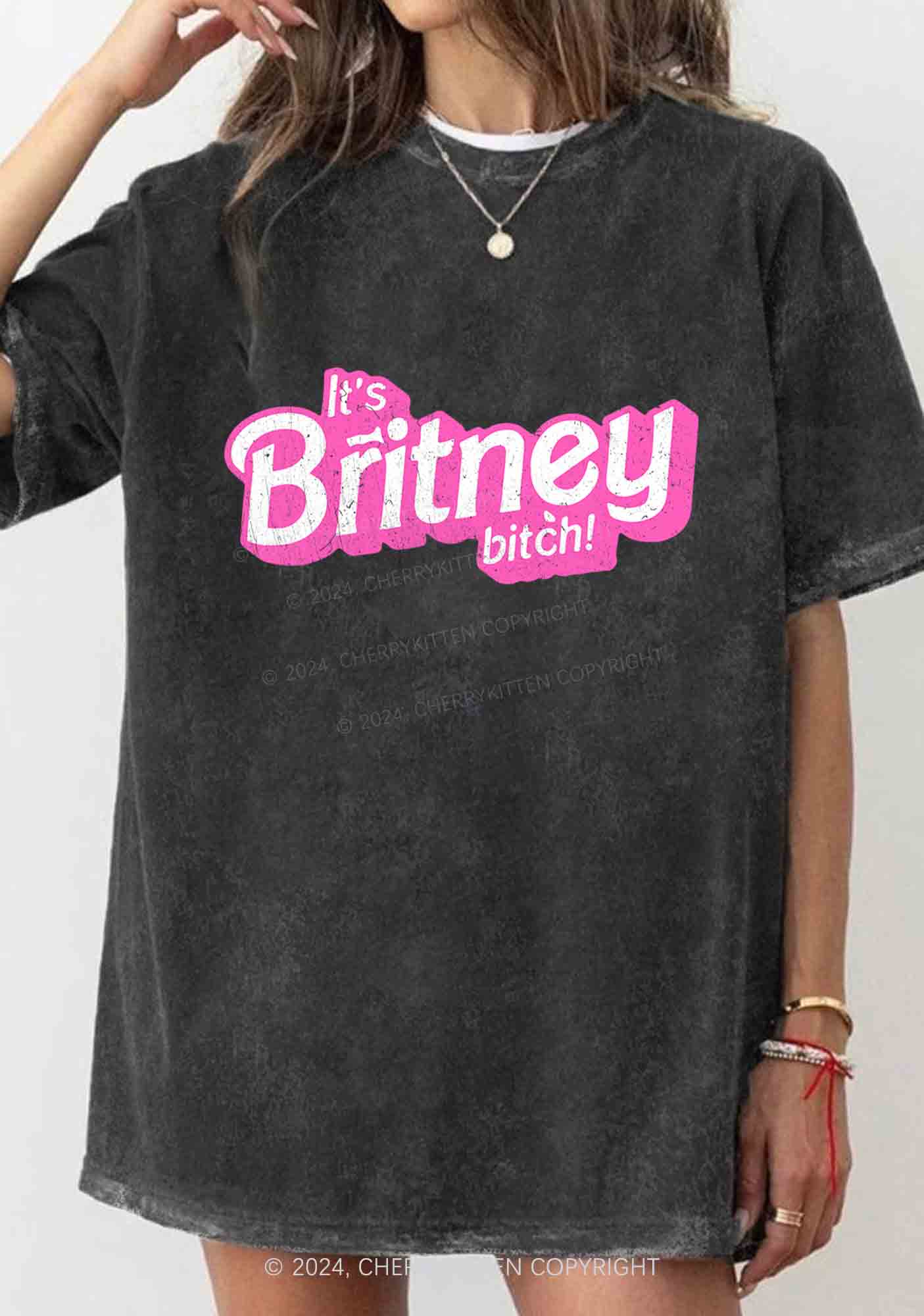 It's Britney Bixch Y2K Washed Tee Cherrykitten