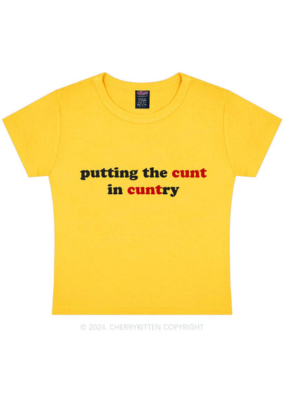 Putting Cxxt In Cuntry Y2K Baby Tee Cherrykitten