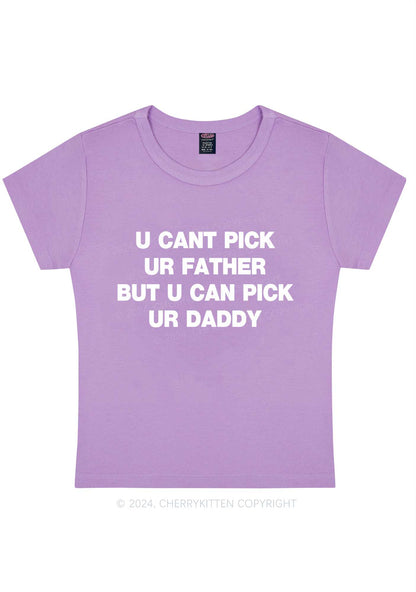 Curvy U Can Pick Ur Daddy Y2K Baby Tee Cherrykitten