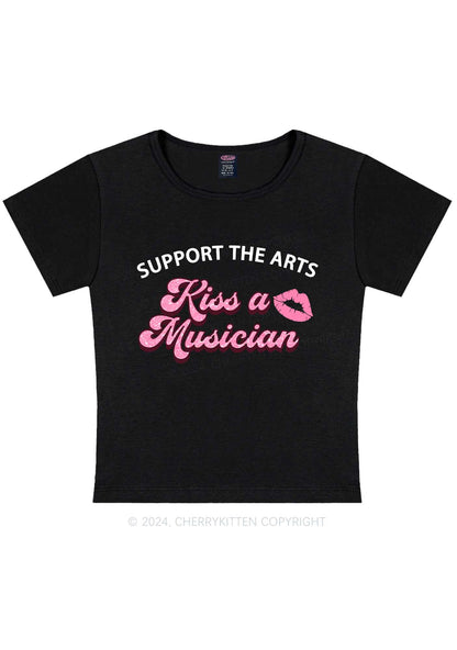 Kiss A Musician Y2K Baby Tee Cherrykitten