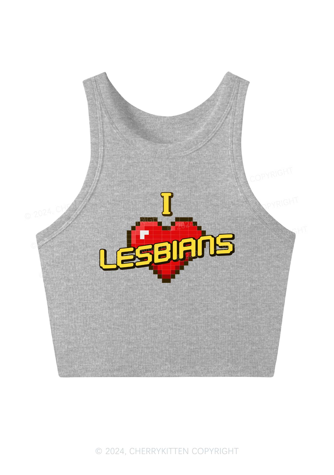 I Love Lesbians Y2K Crop Tank Top Cherrykitten