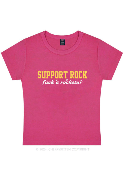 Curvy Support Rock Y2K Baby Tee Cherrykitten