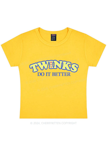 Twinks Do It Better Y2K Baby Tee Cherrykitten