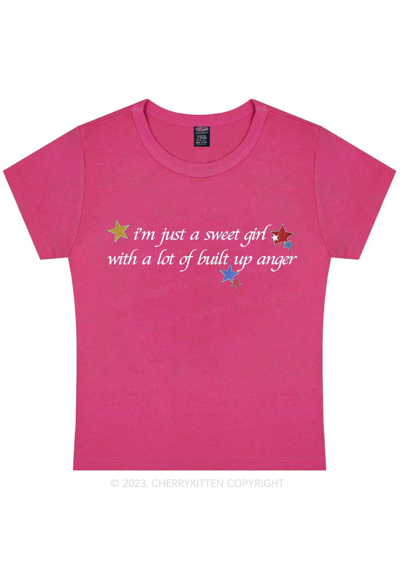 Curvy I'm A Sweet Girl Y2K Baby Tee Cherrykitten