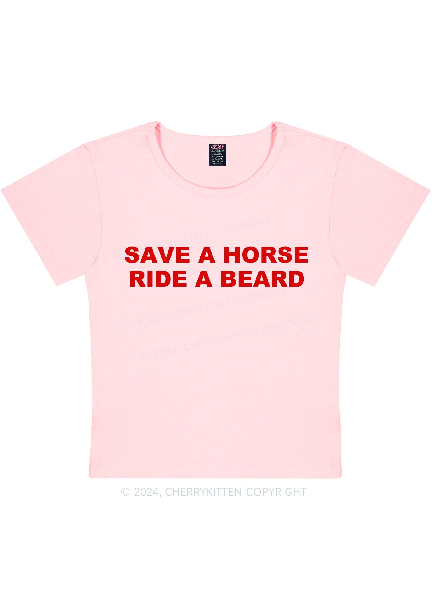 Ride A Beard Y2K Baby Tee Cherrykitten