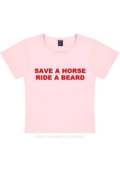 Ride A Beard Y2K Baby Tee Cherrykitten