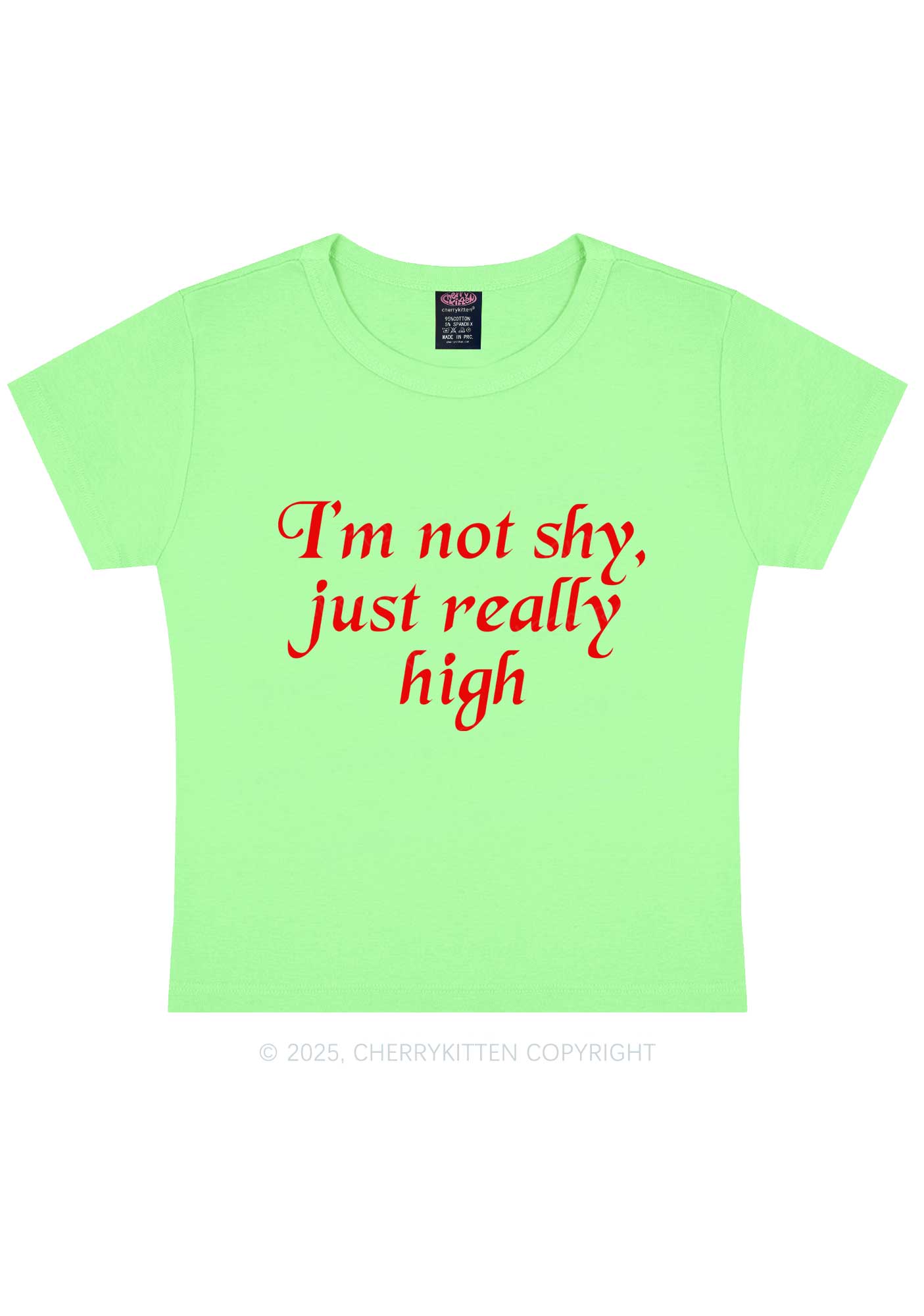 Just Really High Y2K Baby Tee Cherrykitten