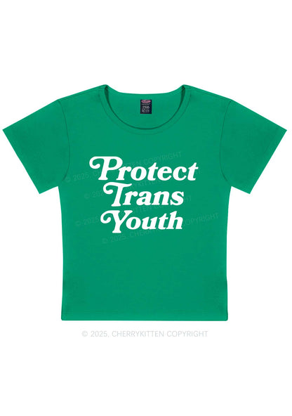 Protect Trans Youth Y2K Baby Tee Cherrykitten