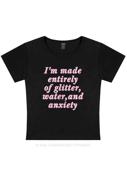 Glitter Water And Anxiety Y2K Baby Tee Cherrykitten